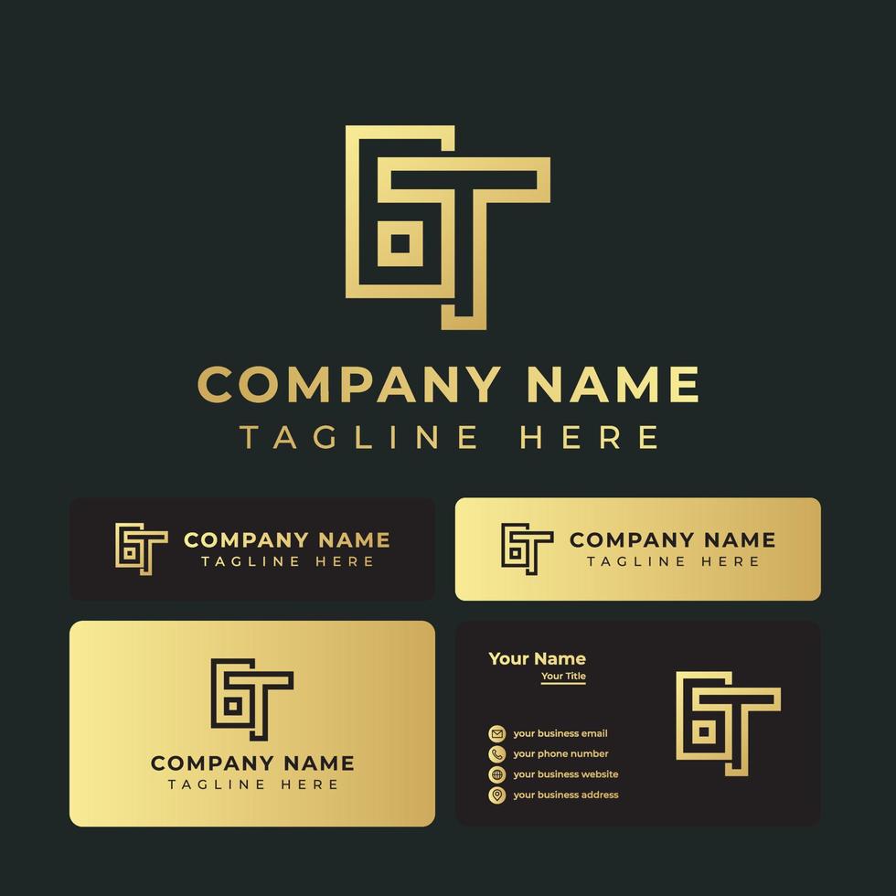 Letter GT Monogram Logo, suitable for any business. vector
