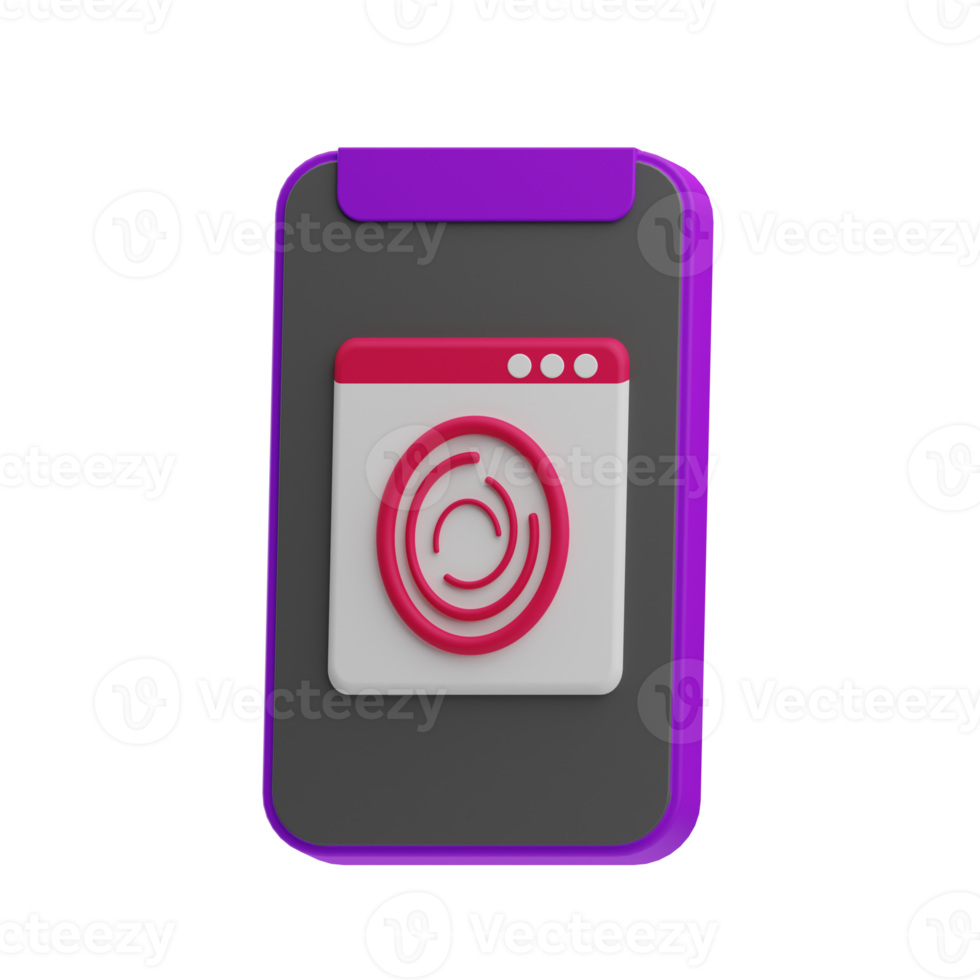 fingerprint illustration 3d png
