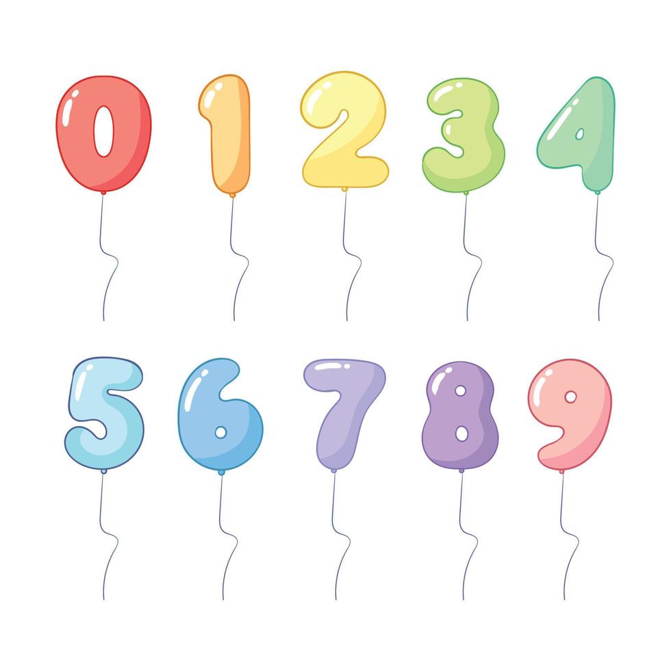 balloon numbers vector illustration