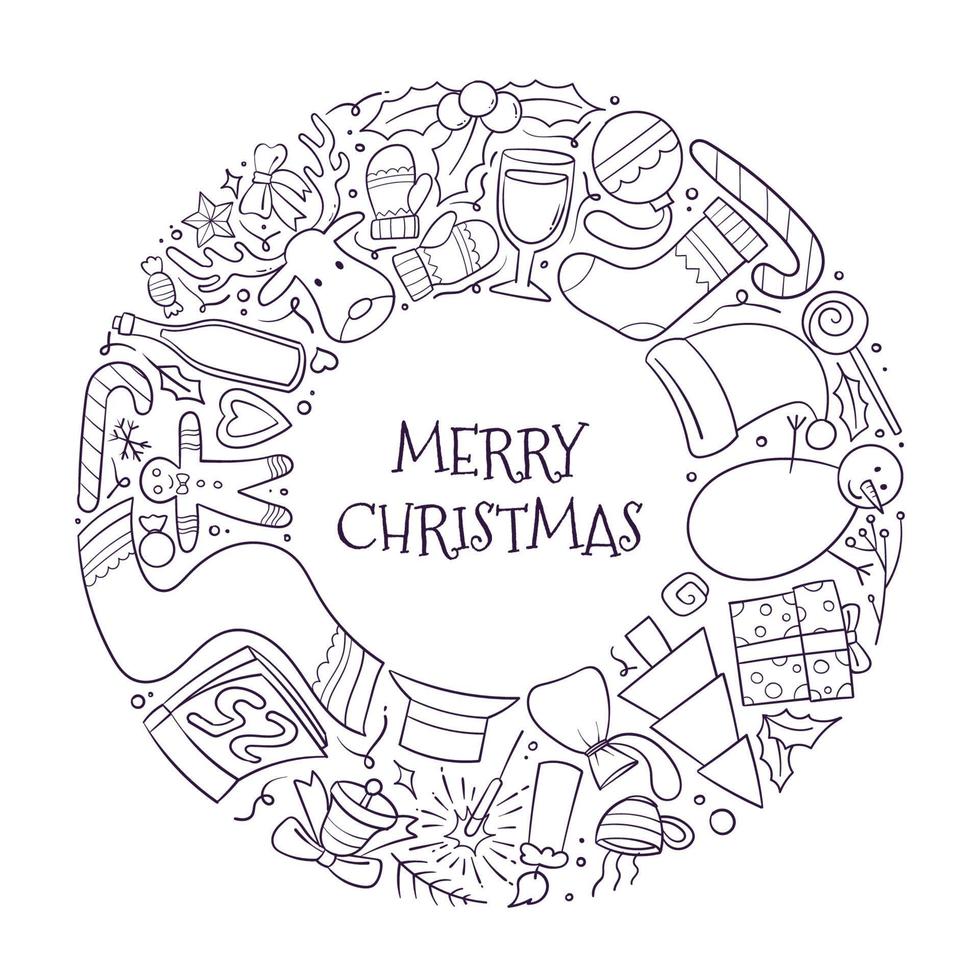 christmas stuff doodle art vector