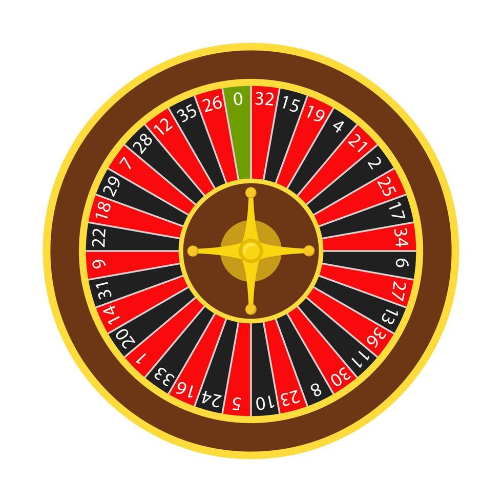 Casino Roulette Wheel on White Background vector