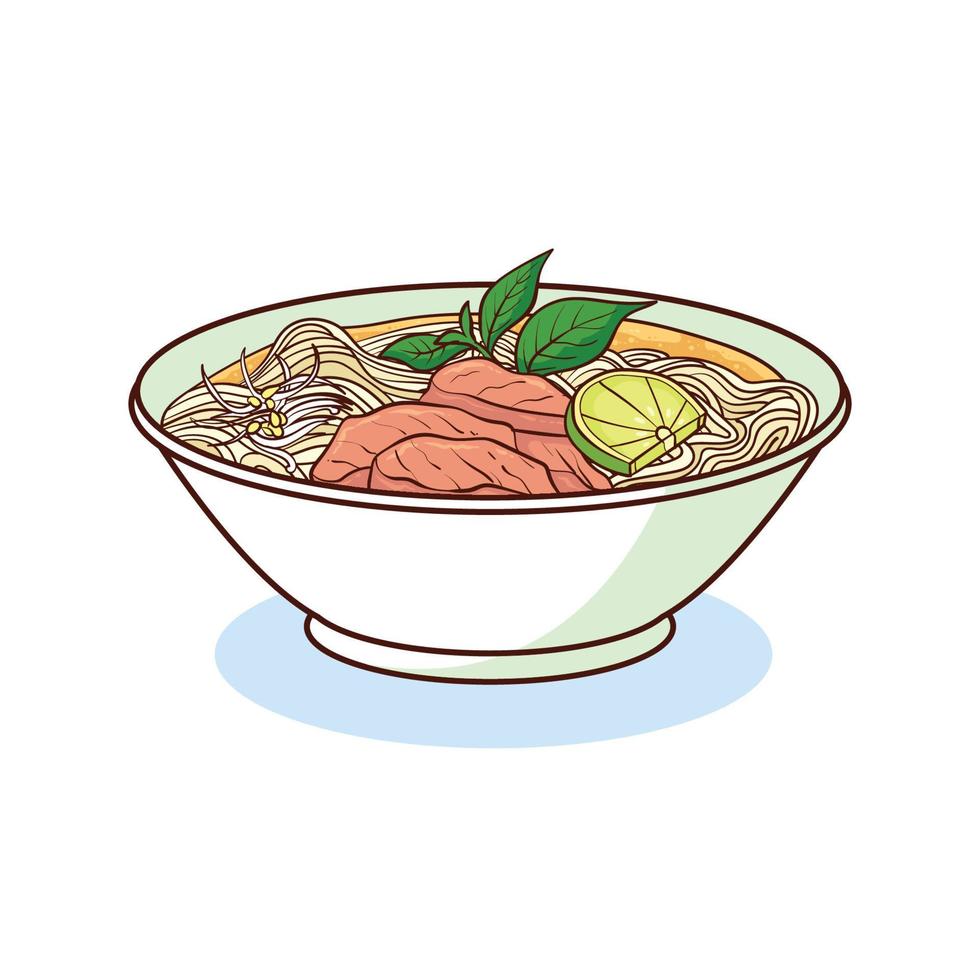 pho food vector illustration from vietnam