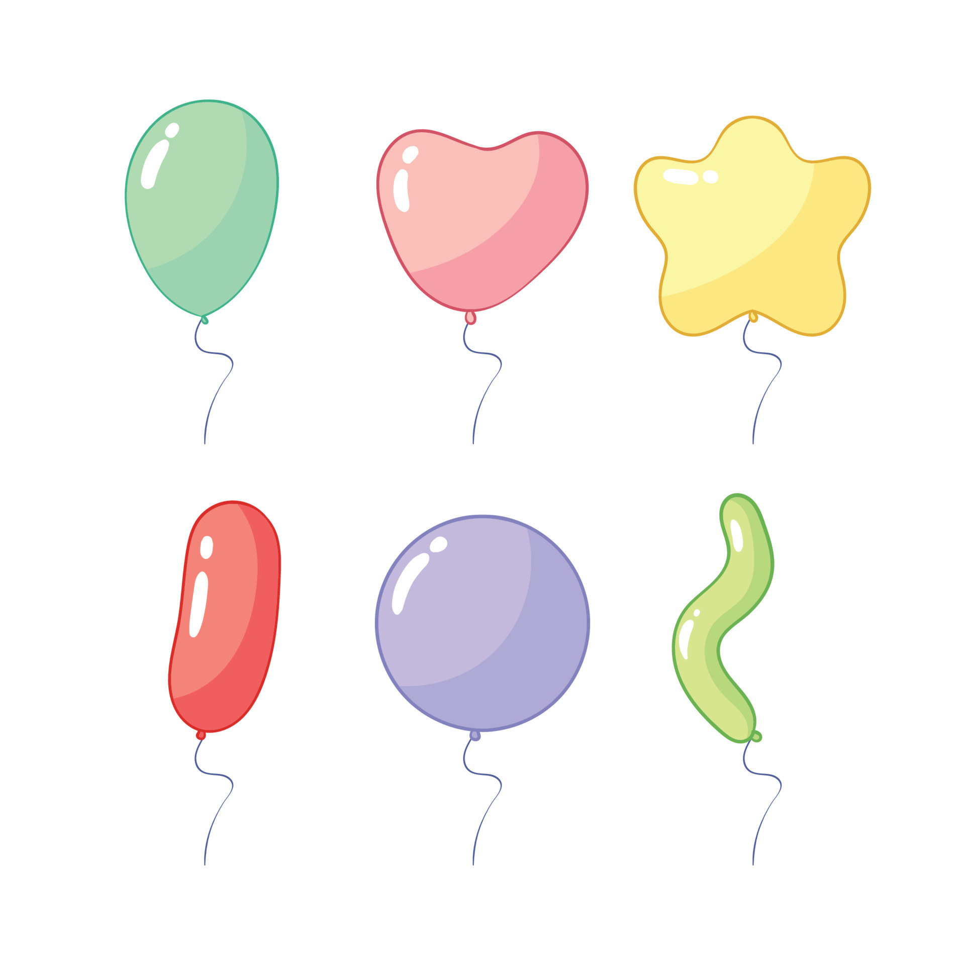 vector-illustration-of-several-types-of-balloons-12596994-vector-art-at