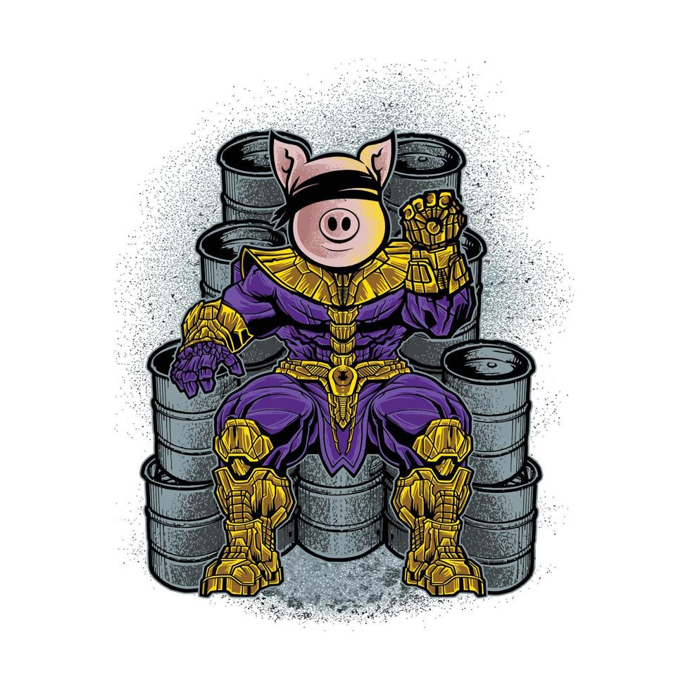 Powerful blind pig Graphic T-Shirt.Can be used for t-shirt print, mug print, pillows, fashion print design, kids wear, baby shower, greeting and postcard. t-shirt design vector