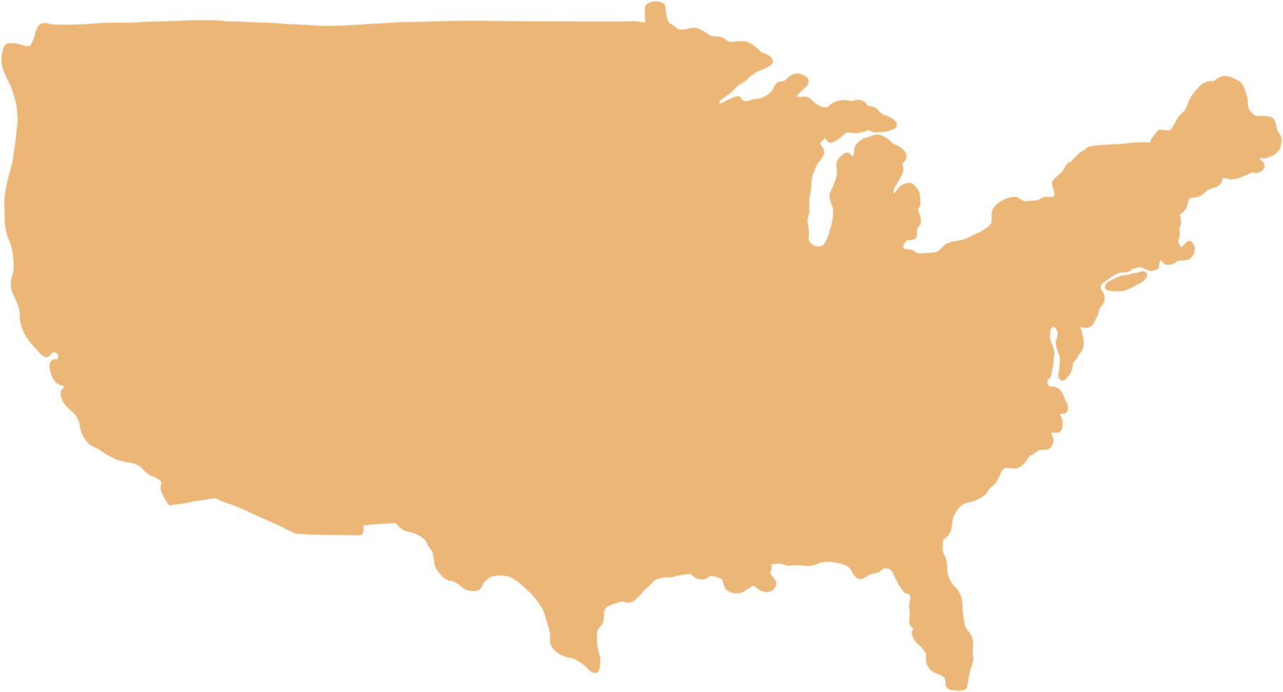 doodle desenho à mão livre do mapa do estado unido da américa. png