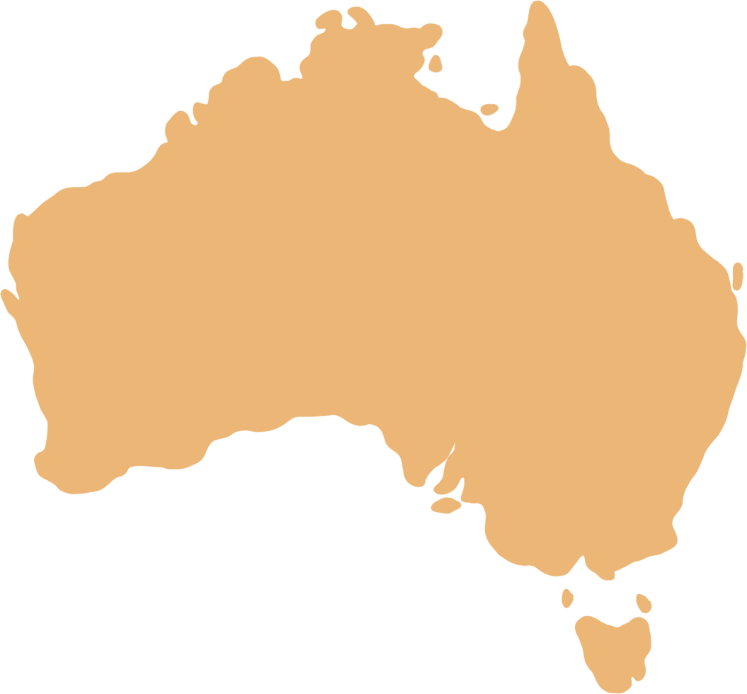 doodle freehand drawing of australia map. png