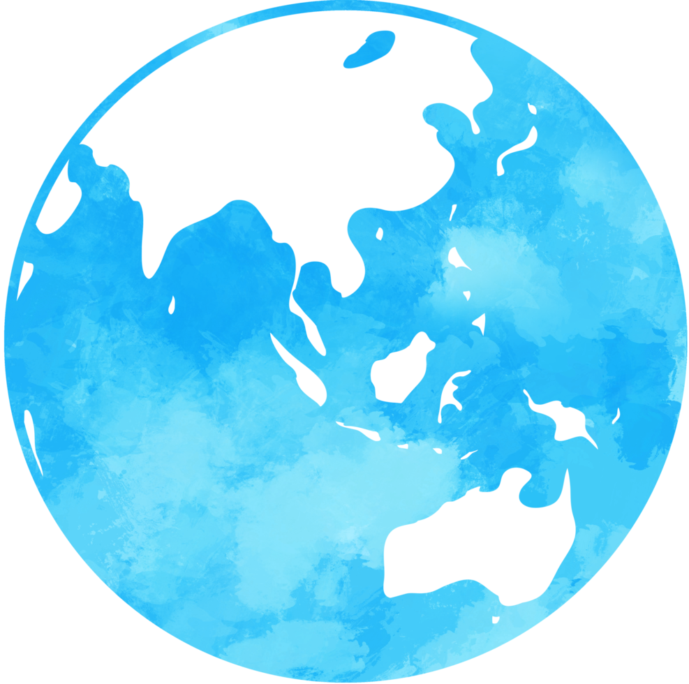globo mapa mundo pintura em aquarela. png