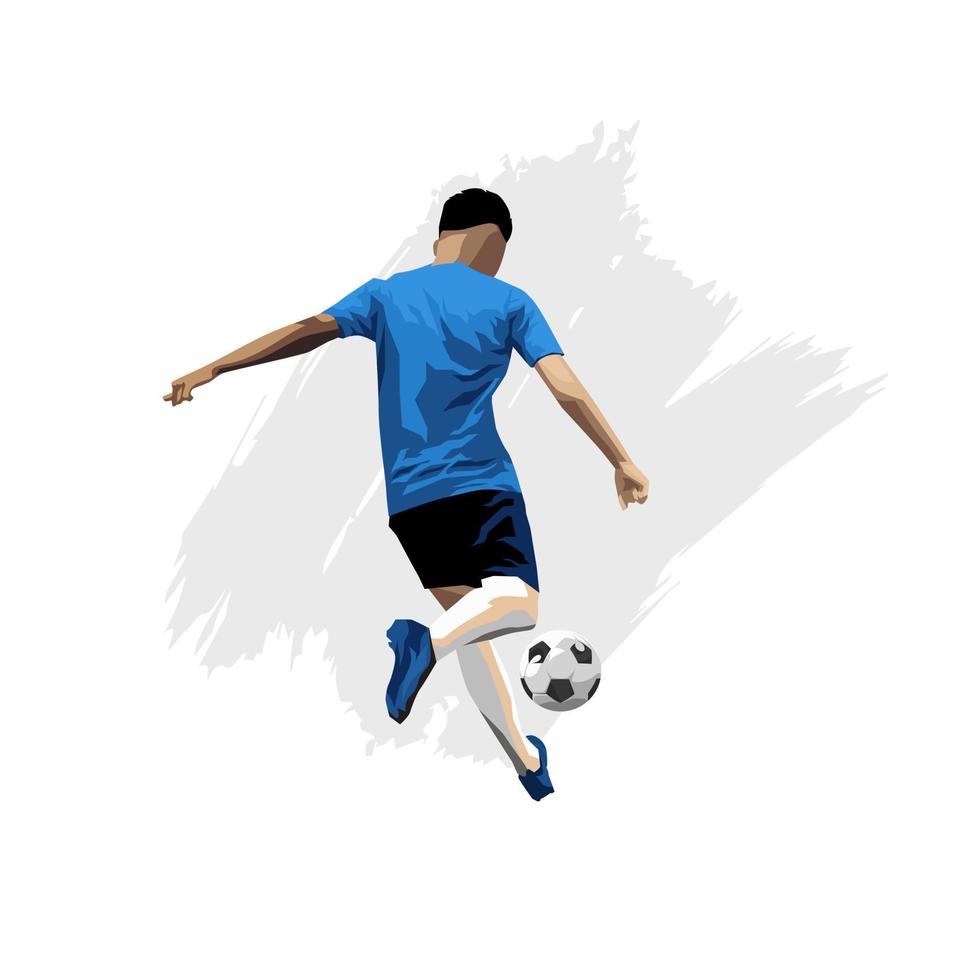 soccer player doing kick ball vector
