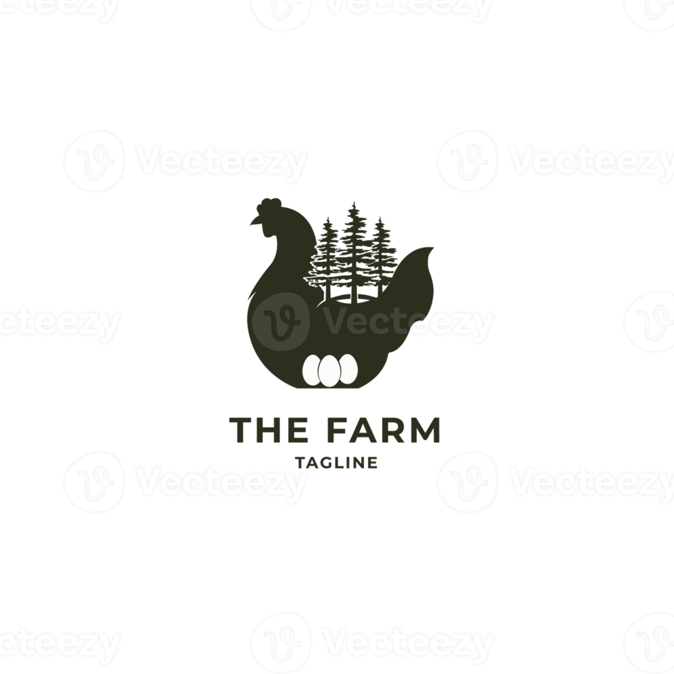 Chicken farm logo illustration design,  rooster vintage. png