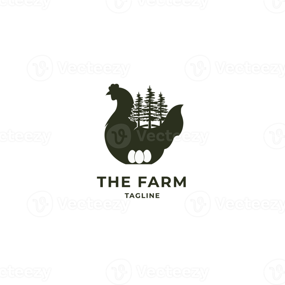Chicken farm logo illustration design, rooster vintage. 12597316 PNG