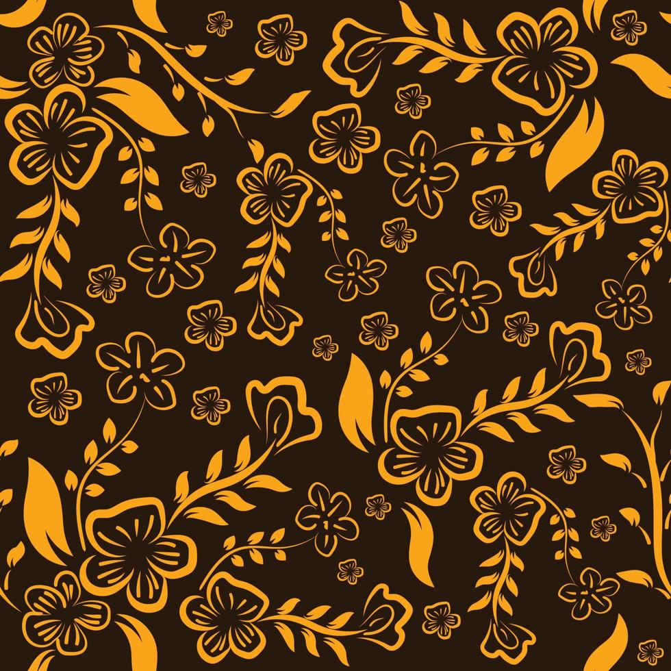 Seamless Orange Flower Pattern vector