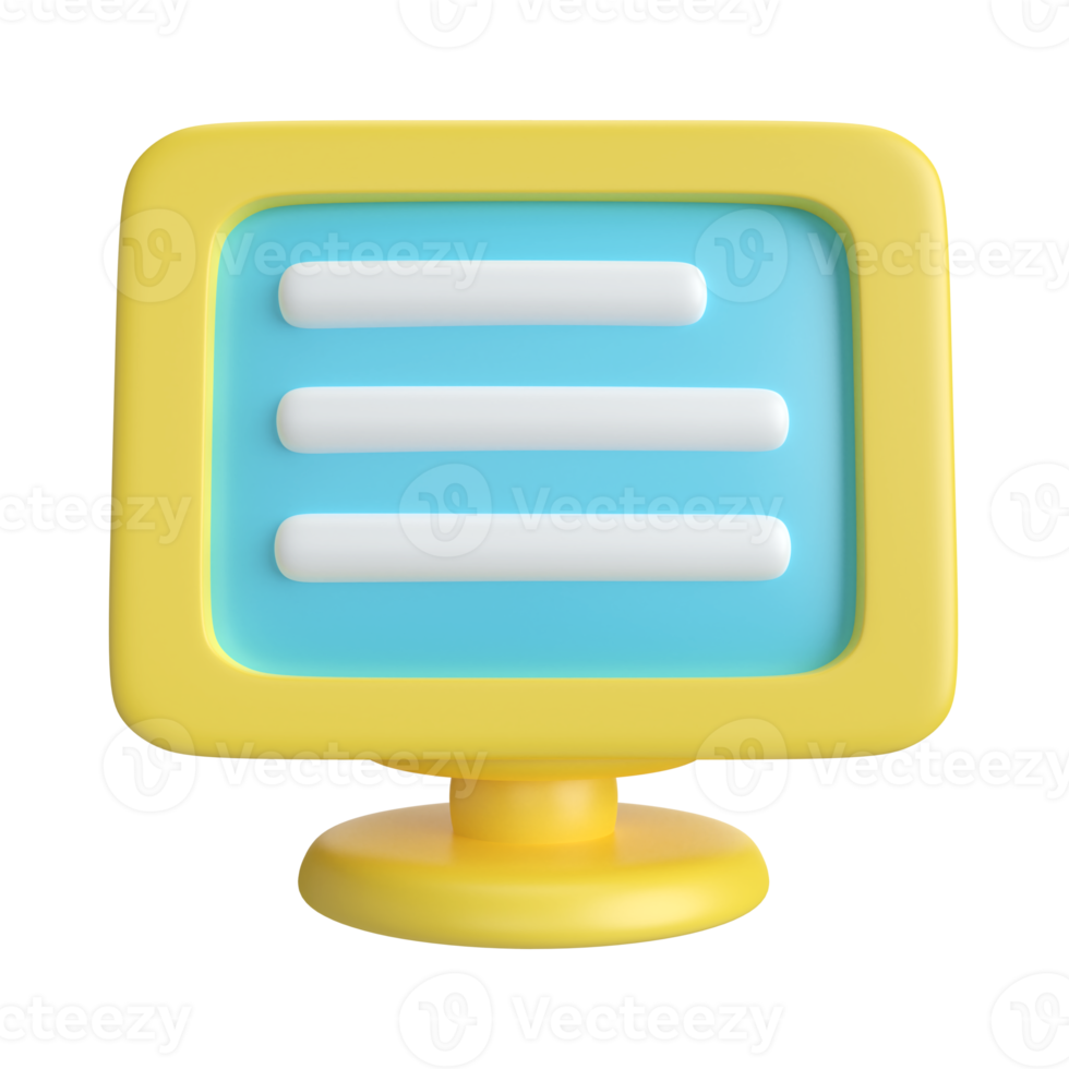 Crt Monitor 3D Illustration Icon png