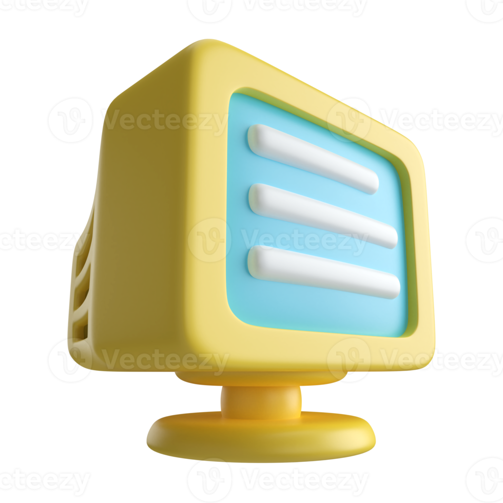 Crt Monitor 3D Illustration Icon png