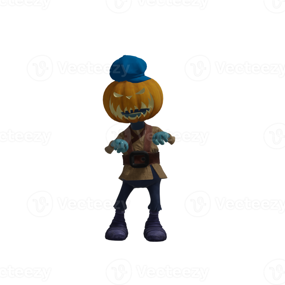 Halloween-Kürbis-Monster-Pose png