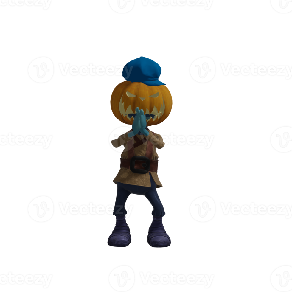 Pumpkin monster pose Halloween png