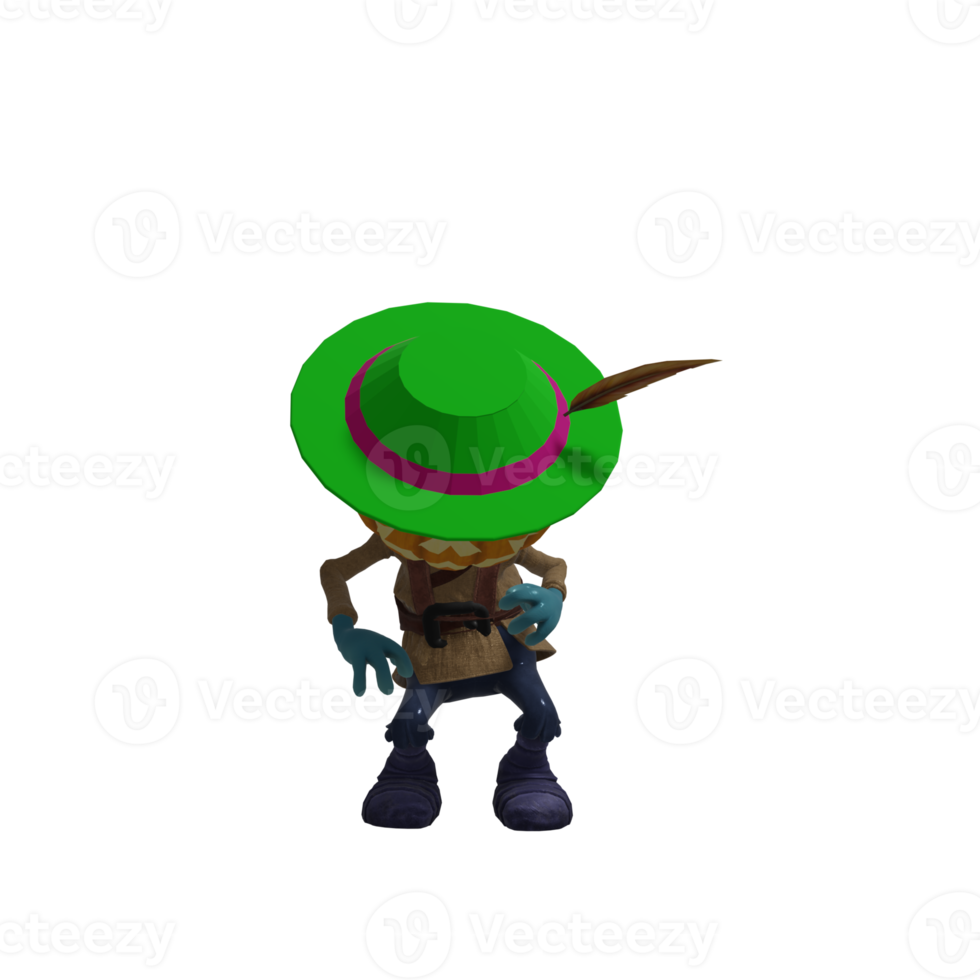 Pumpkin monster pose Halloween png
