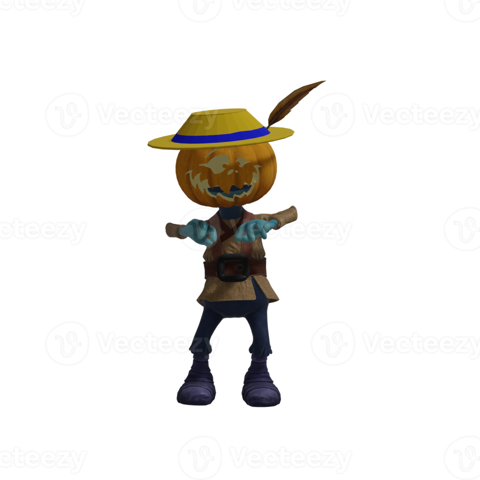 Pumpkin monster pose Halloween png