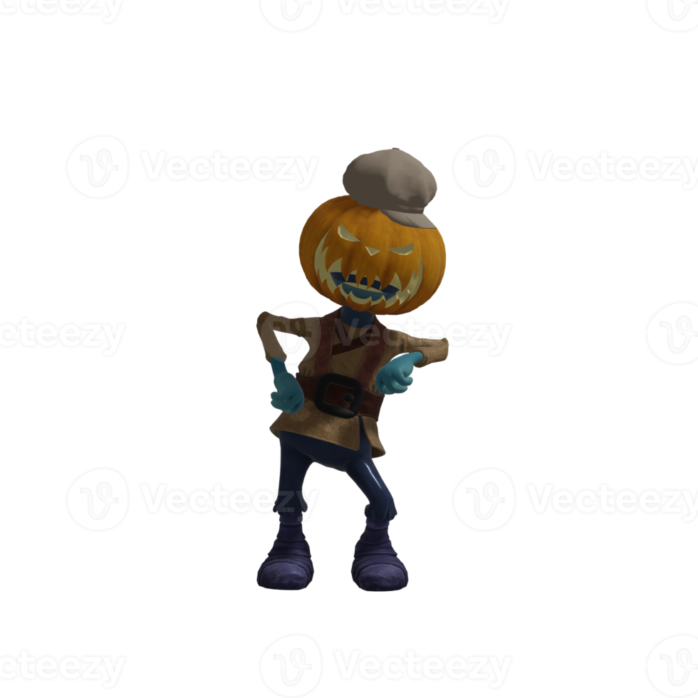 Pumpkin monster pose Halloween png