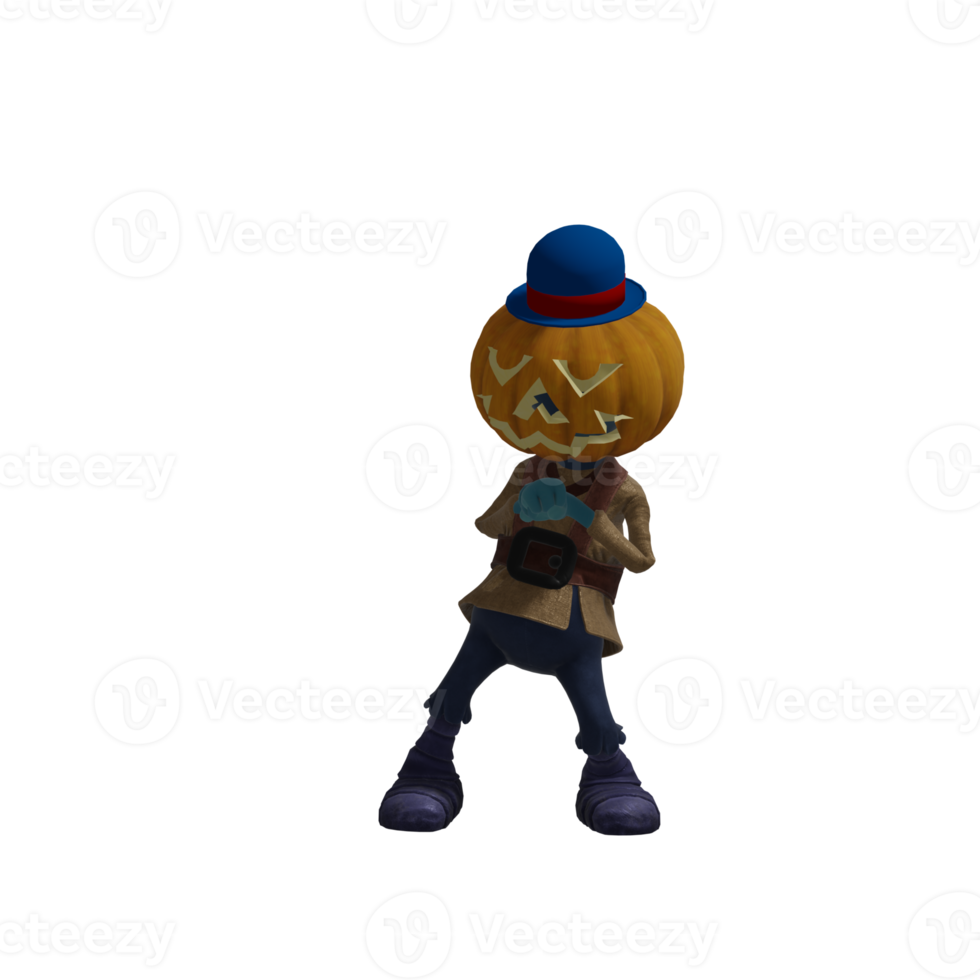 Pumpkin monster pose Halloween png