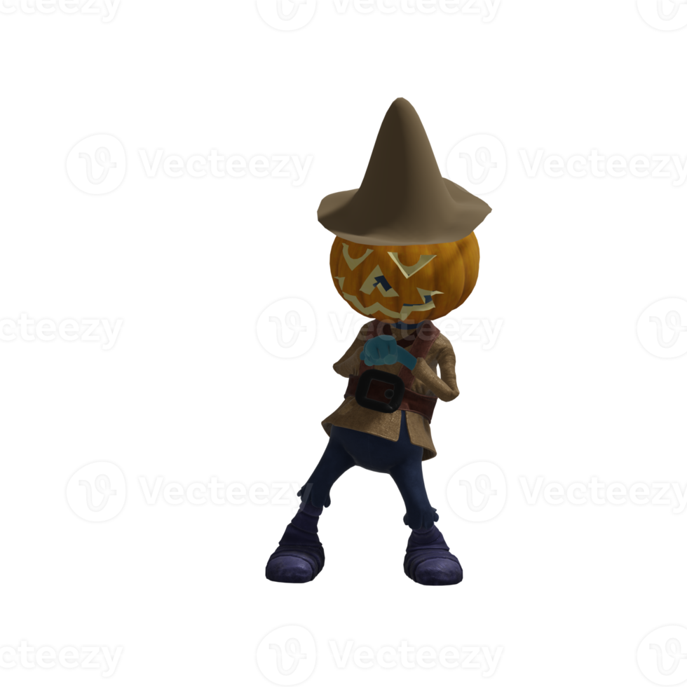 Pumpkin monster pose Halloween png