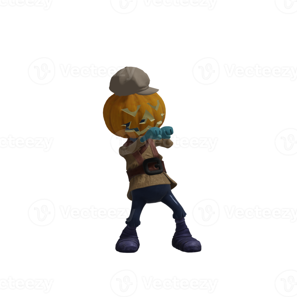 Pumpkin monster pose Halloween png