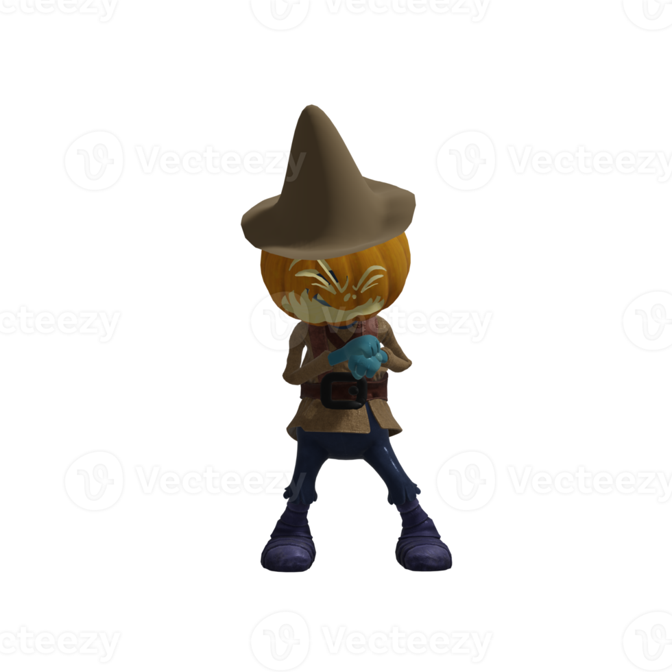 Pumpkin monster pose Halloween png