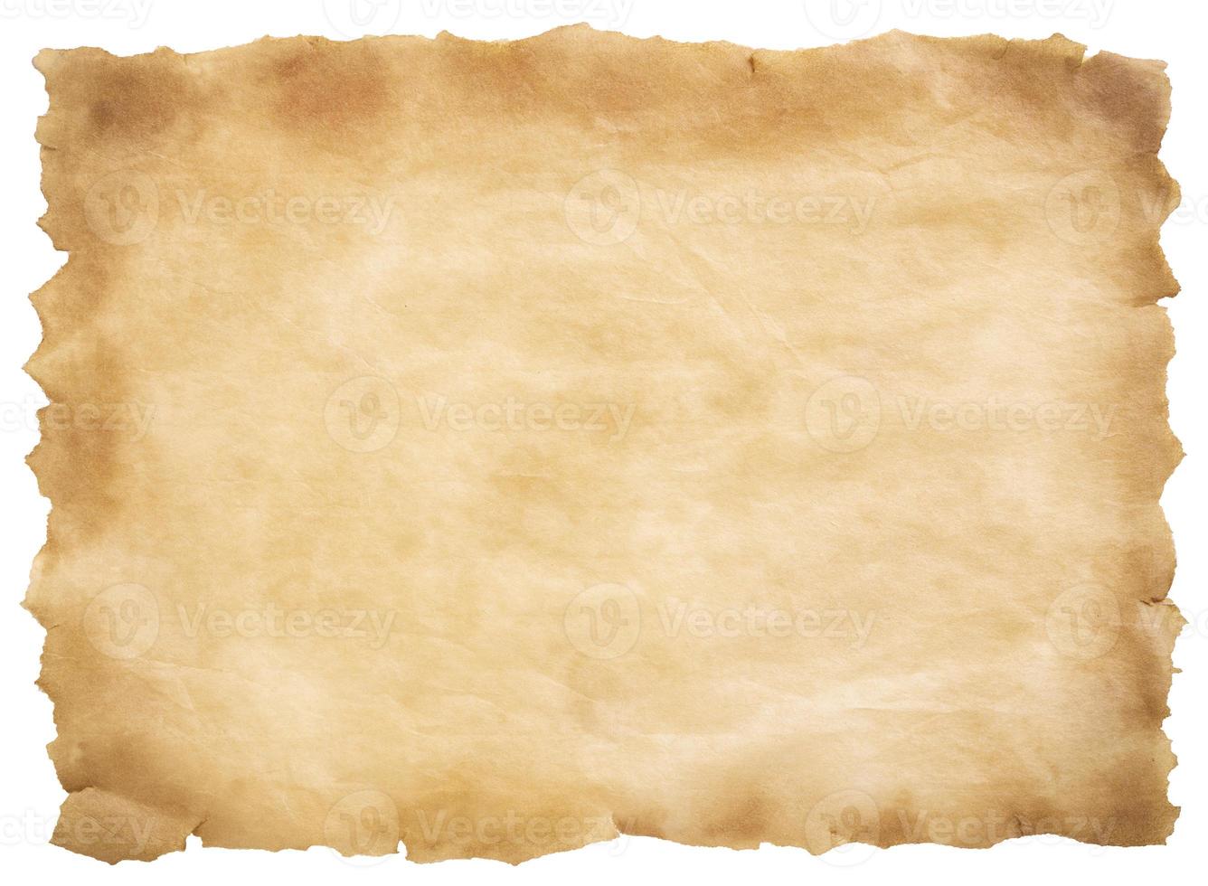 Old Parchment Paper Sheet Vintage Aged Texture Isolated White