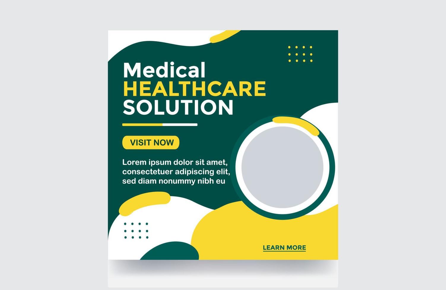 Medical social media post banner cover promotion square web banner hospital and clinic template vector