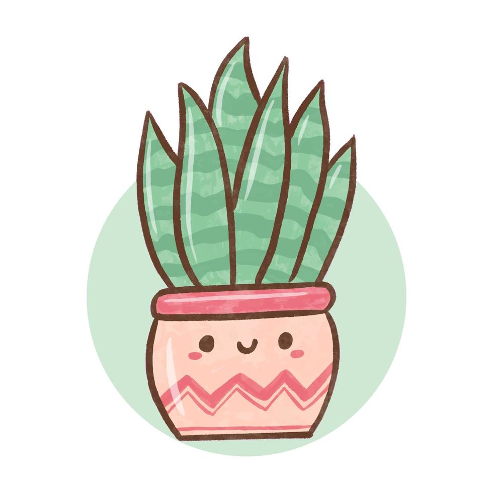 cute house plant illustration vector