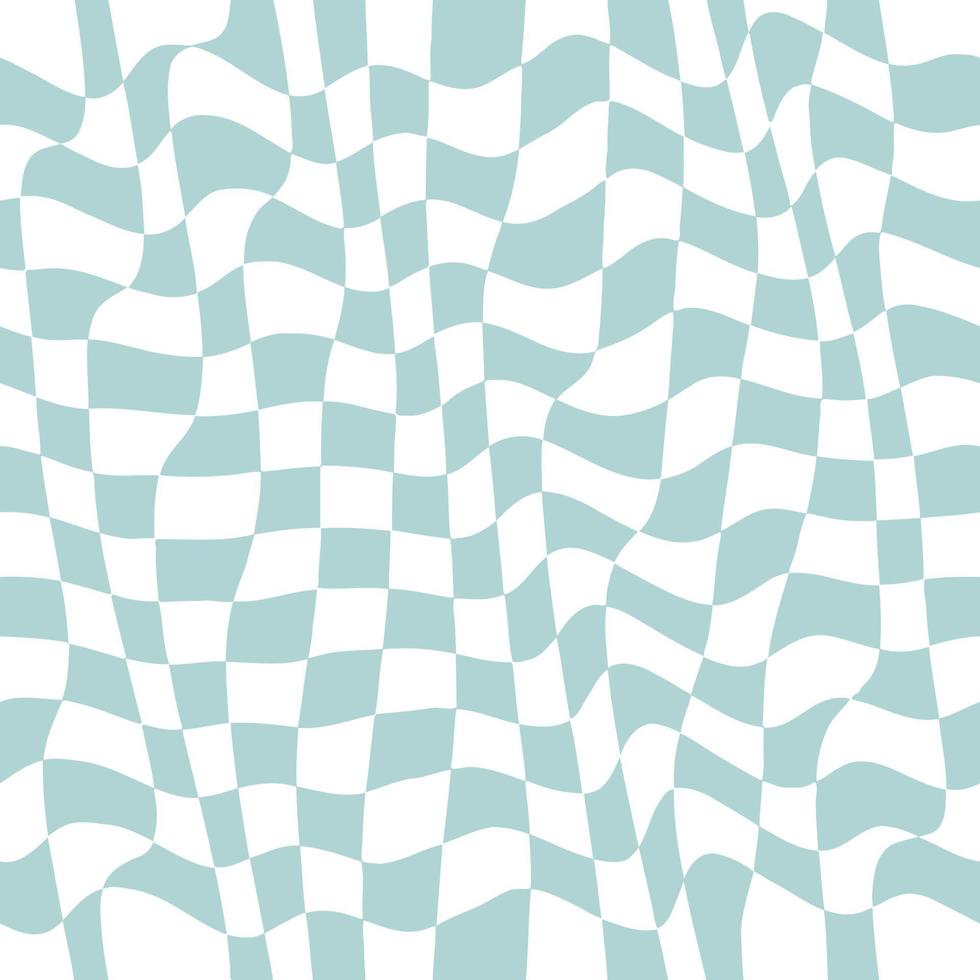 Grey Blue Checkered Retro Wave Warp vector