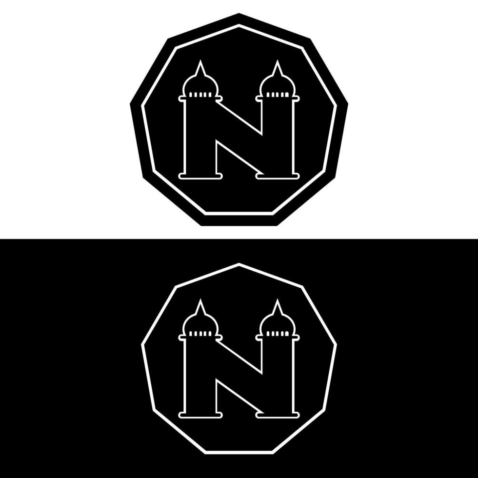 Letter N logo. Simple Elegance initial letter N type logo sign symbol icon. Suitable for company name with the initial letter P vector