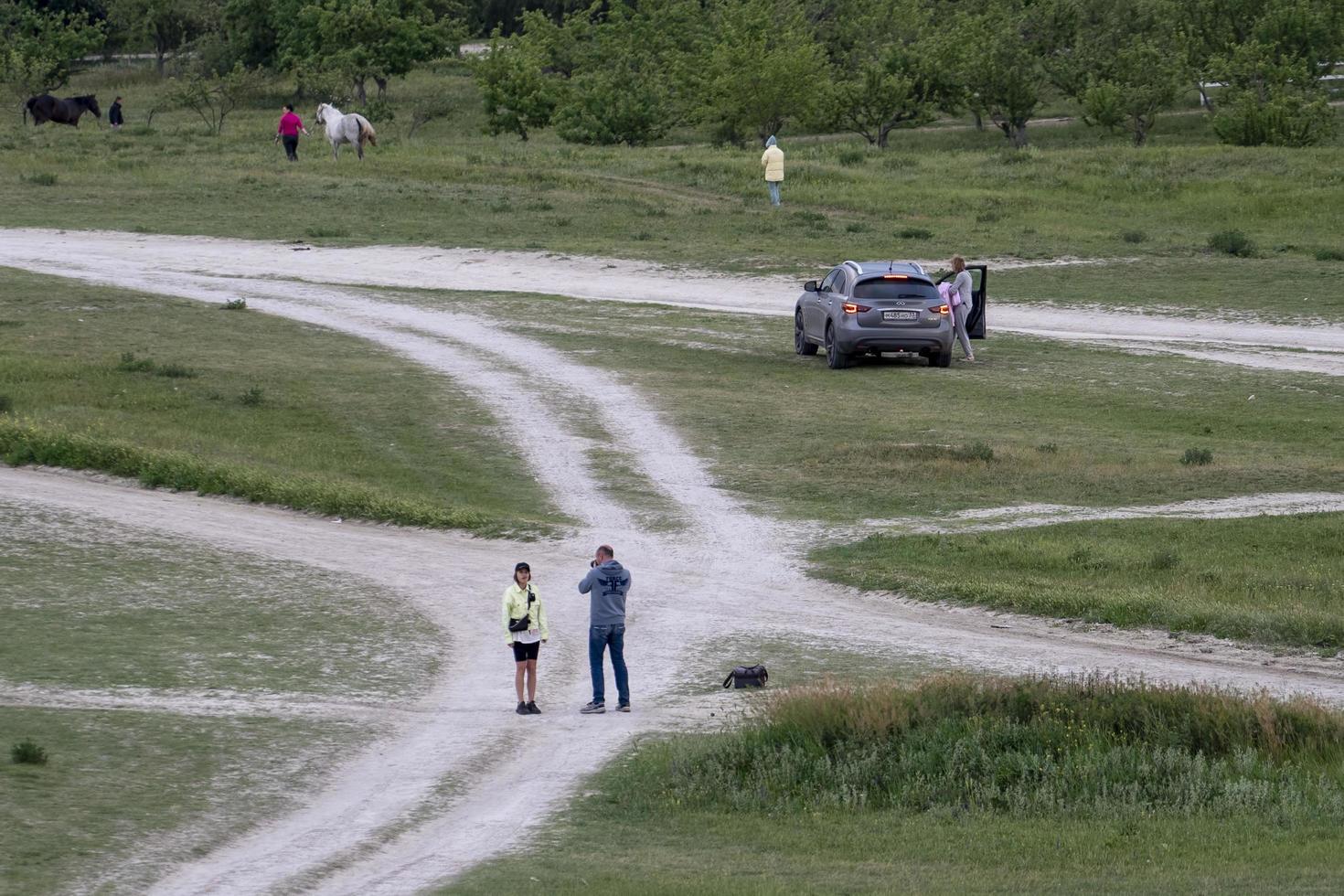 Belaya Skala, Simferopol district-June 7, 2021- Tourist attraction in the Belogorsk area photo
