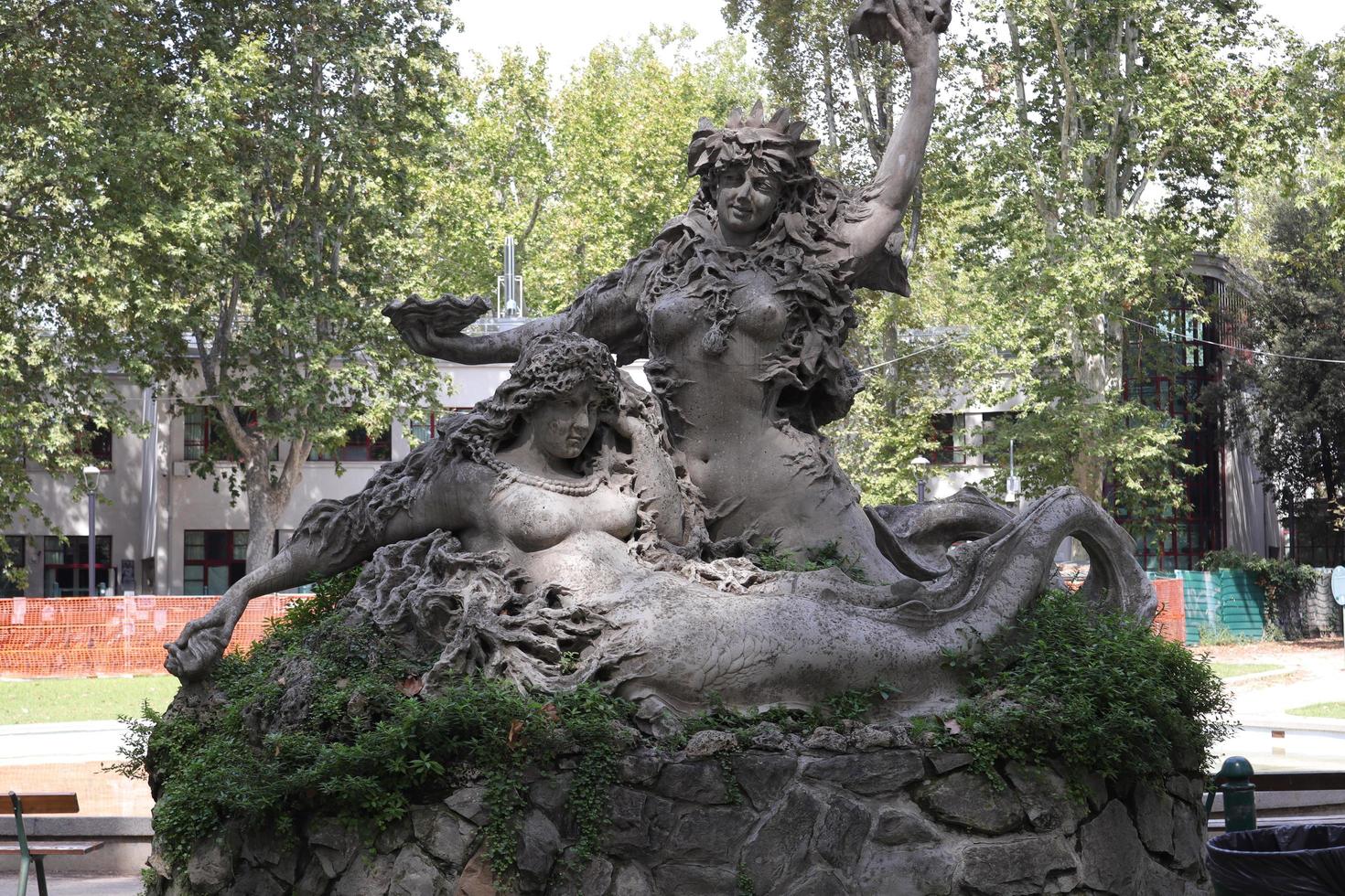 Mermaid statues in Montagnola Park Bologna, Italy photo