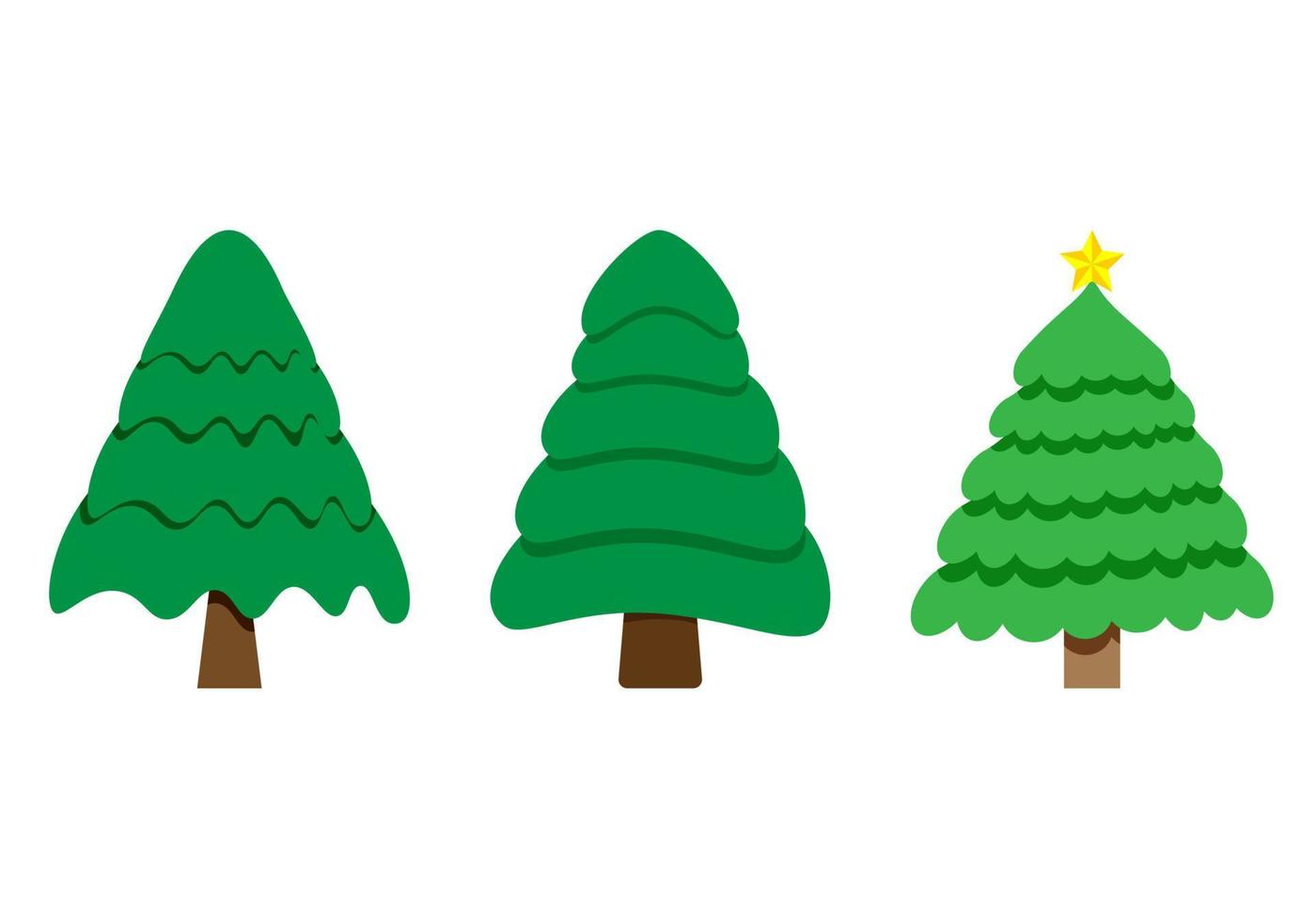Three style Christmas trees vector