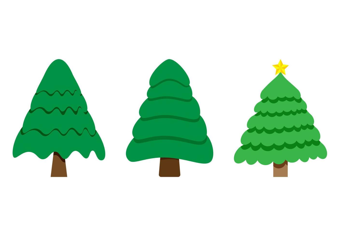 árboles de navidad de tres estilos vector