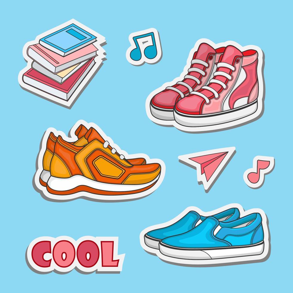 shoe sticker vector design