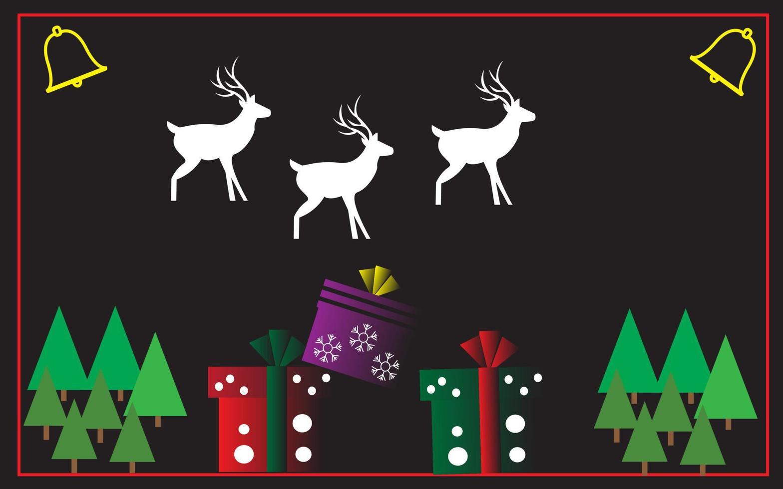 Christmas background with reindeer. vector