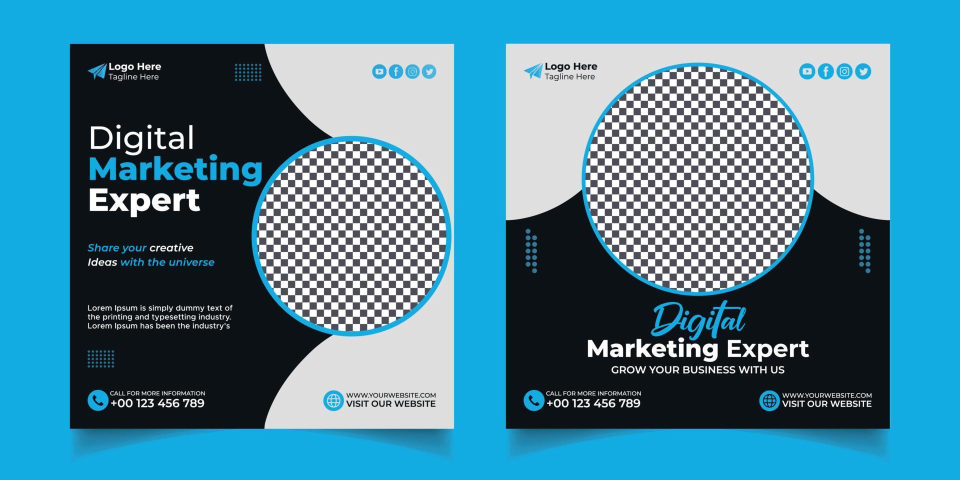 Digital Marketing Social Media Post flyer template vector