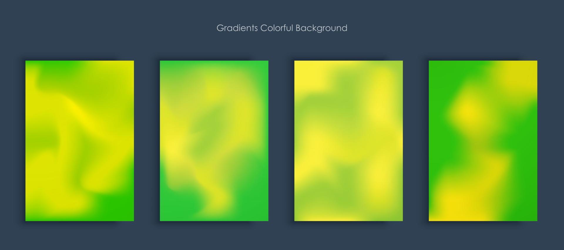 Blurred backgrounds set with modern abstract blurred light color gradient patterns. Smooth templates collection for brochures, posters, banners, flyers and cards vector