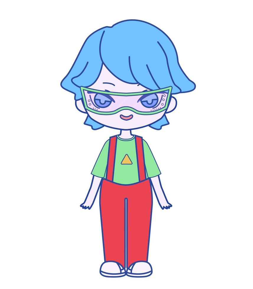 Illustration of isolated cute futuristic chibi character vector