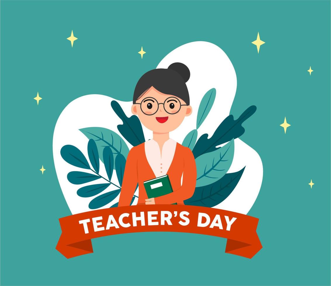 Teacher's day template vector illustration