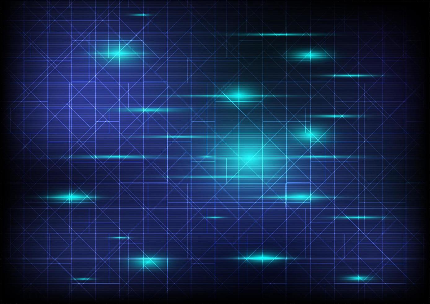 Abstract blue vector digital cyberspace technology background with grid lines and glowing light effect on dark backdrop for Hitech background