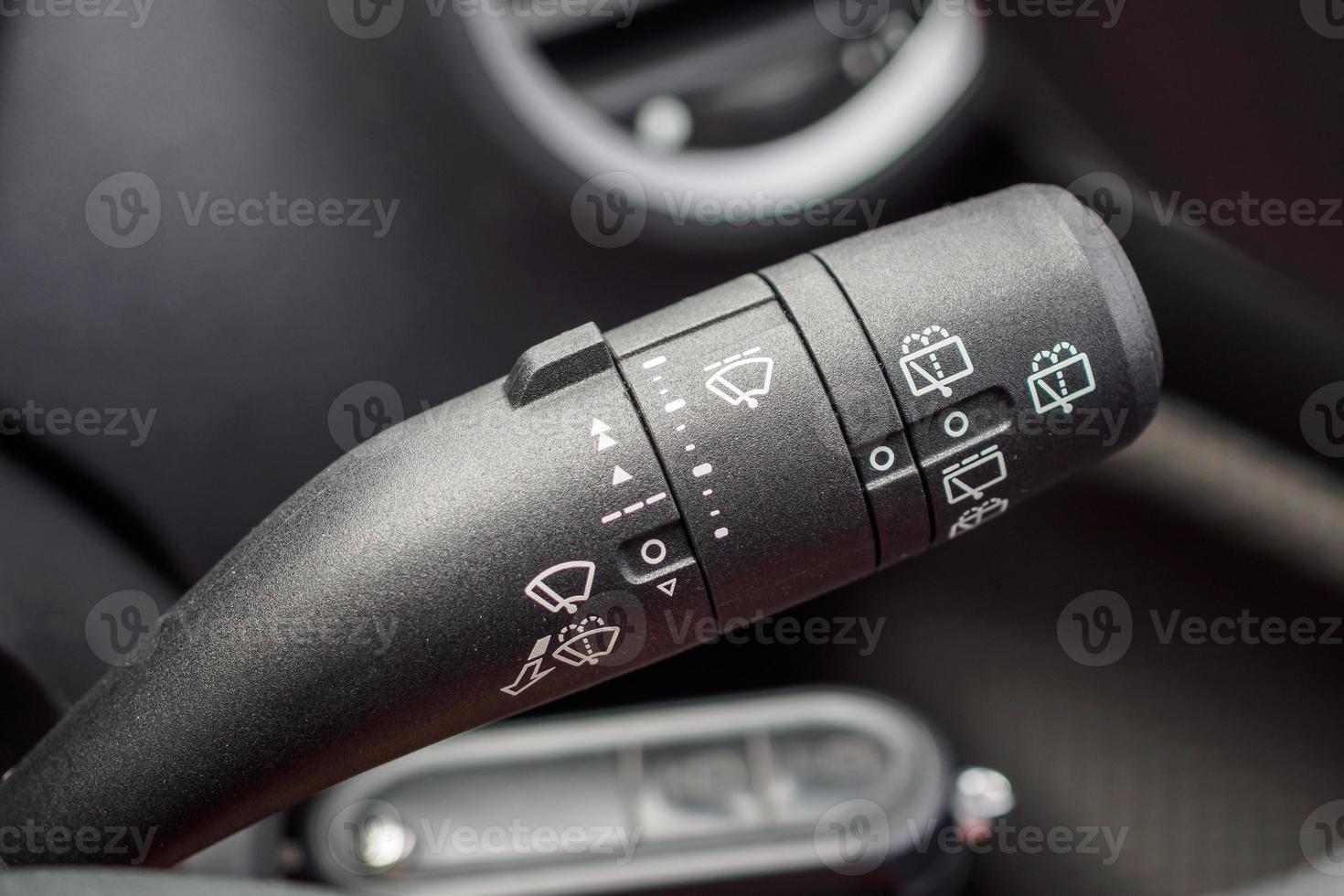 car windshield rain wiper control switch close up 12601540 Stock Photo
