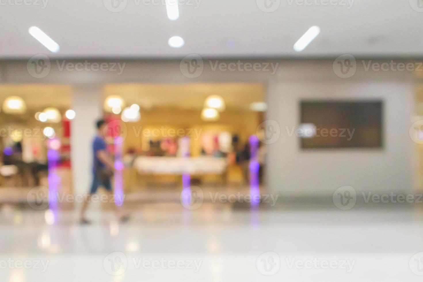 Abstract blur modern shopping mall interior defocused background photo