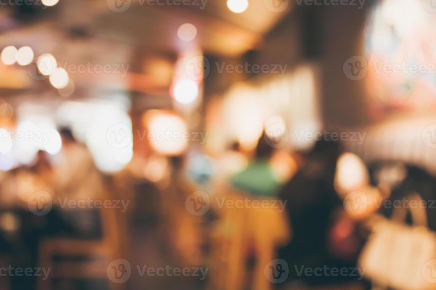 Restaurant cafe or coffee shop interior with people abstract blur background photo