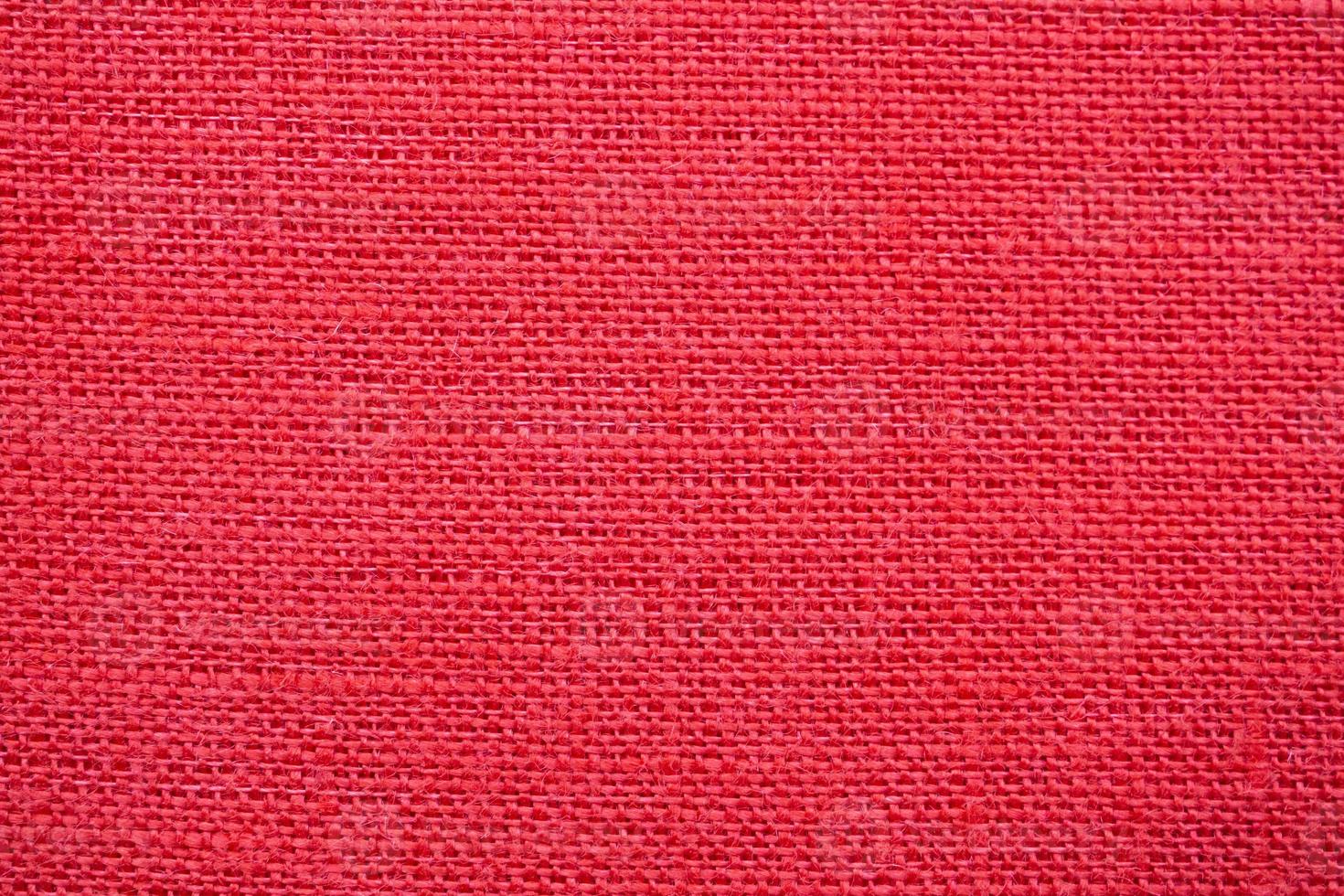 Red color linen canvas texture background photo
