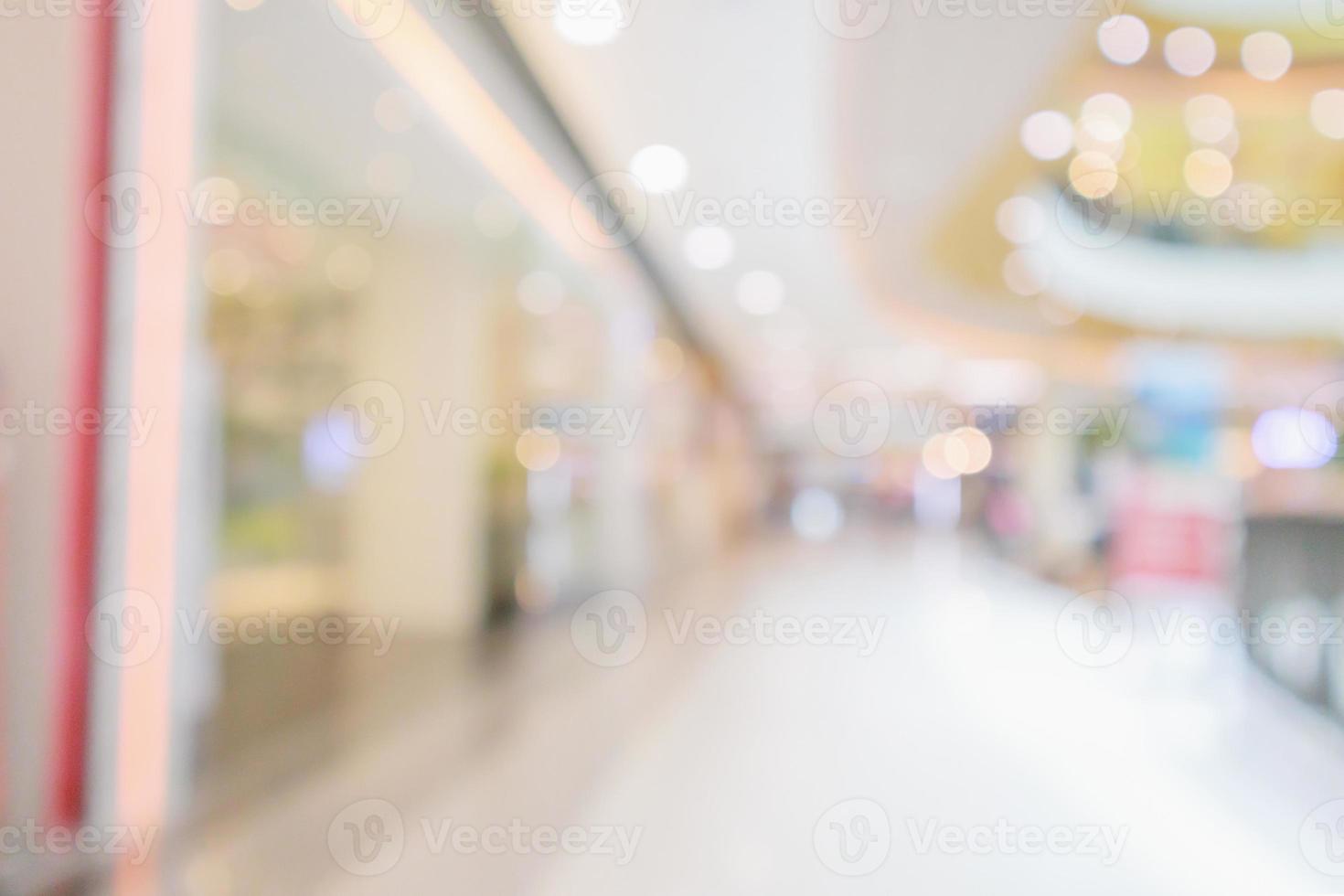 modern luxury shopping mall department store interior blur abstract defocused background with bokeh light photo