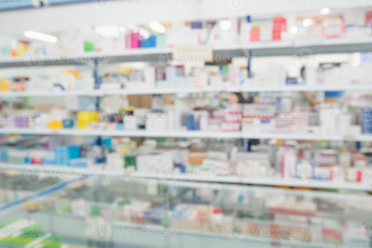 farmacia droguería tienda interior desenfoque de fondo foto