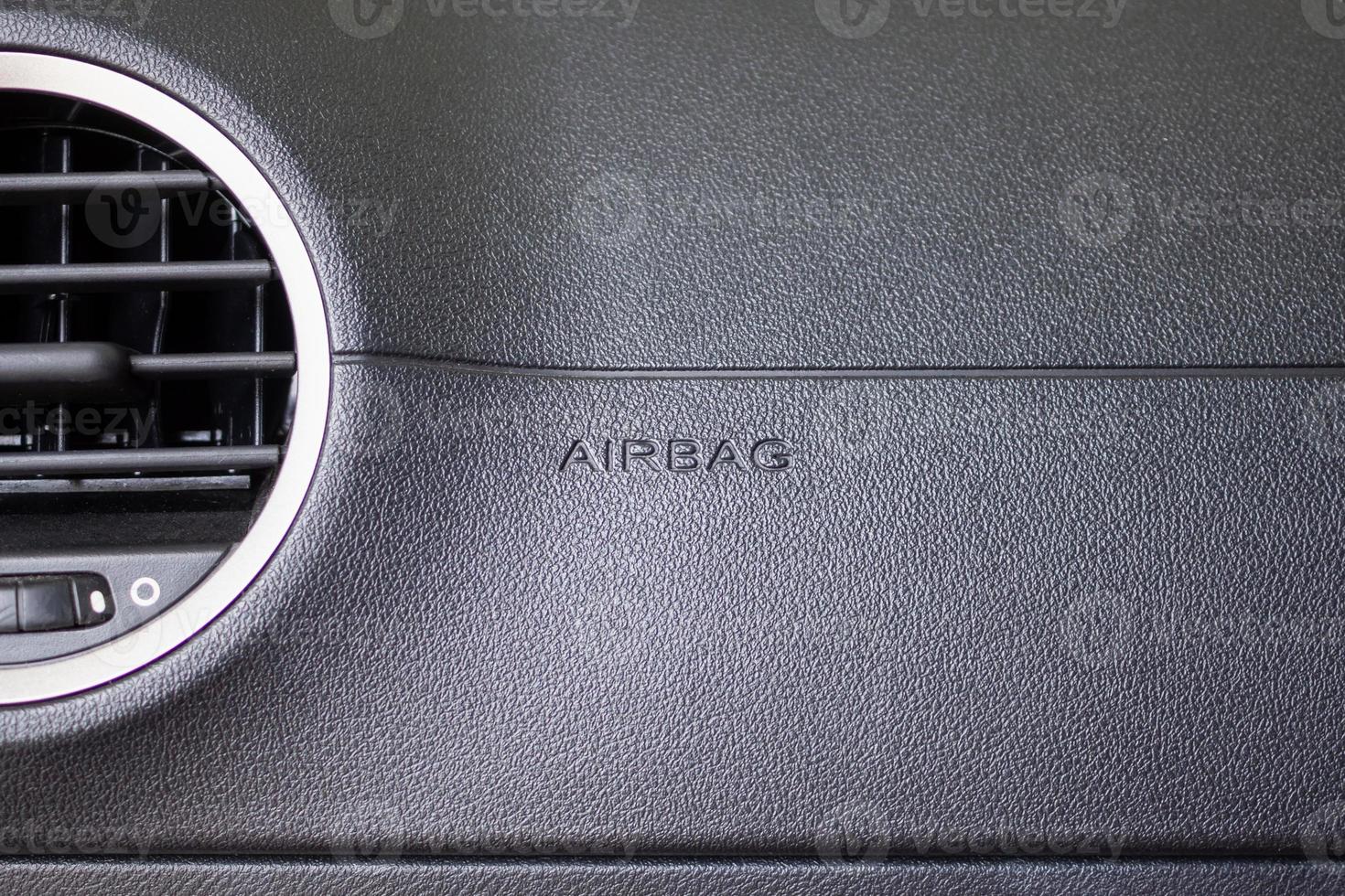 Safety airbag sign in modern car photo