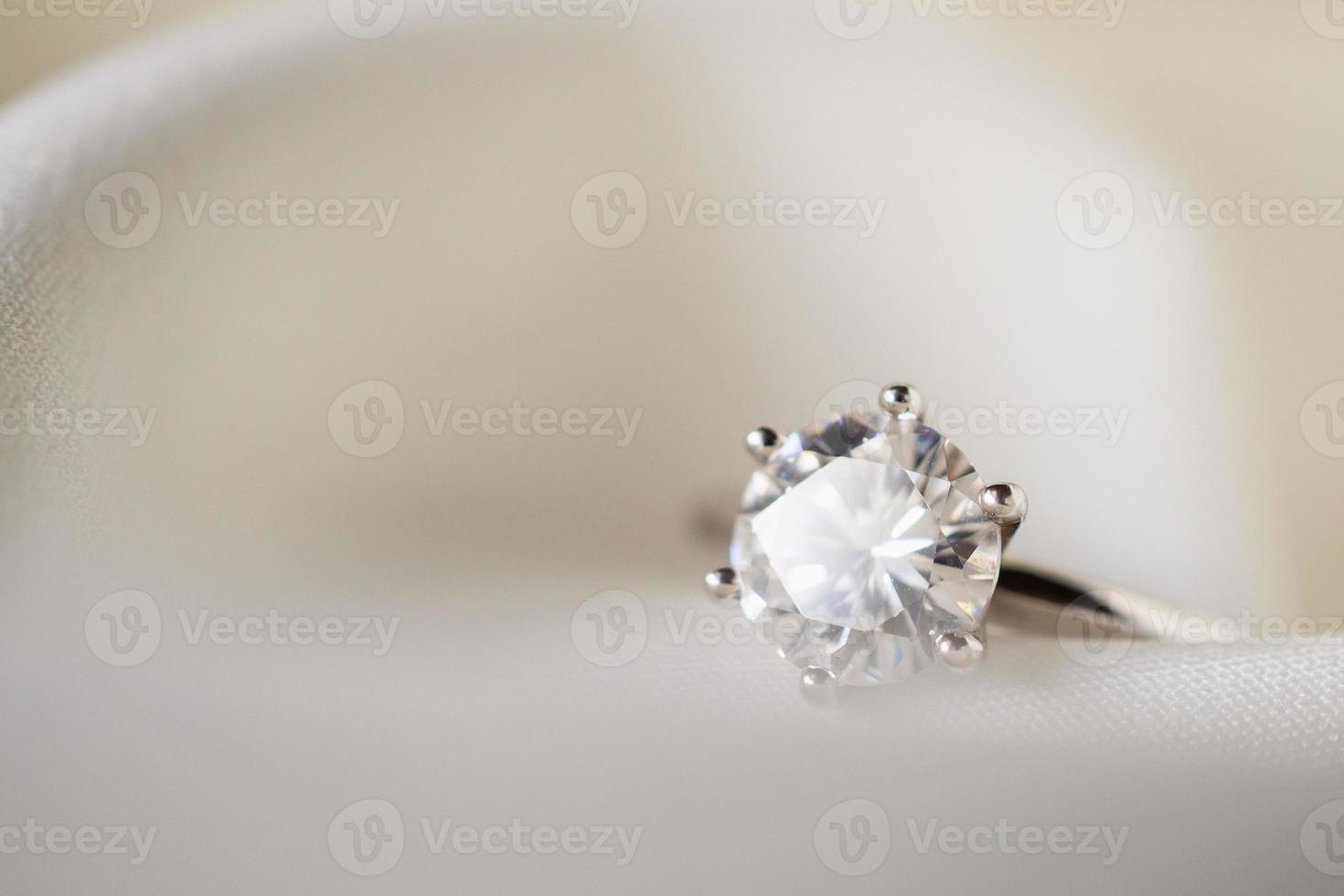 Jewelry wedding diamond ring close up photo